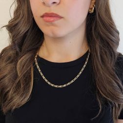 photo of worn 50cm chain Necklace 3.80mm side tiger