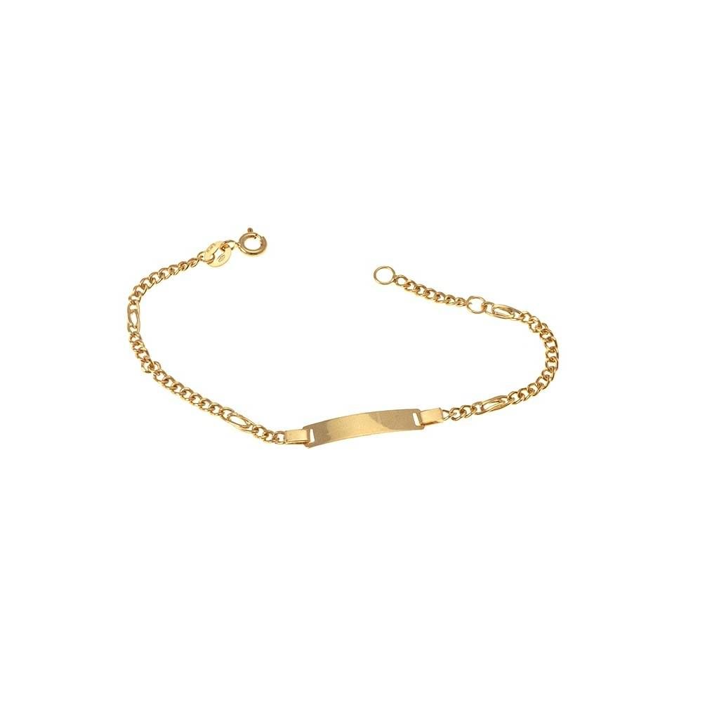 Baby 2.20mm Cuban Link bracelet with 3.90mm tag