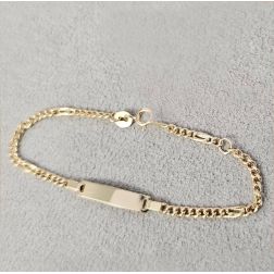 Bracciale Baby 14.50cm Grumetta alternata con Pernice 2.20mm Targa 3.90mm