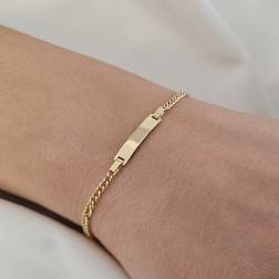 photo of worn Baby 2.20mm Cuban Link bracelet with 3.90mm tag