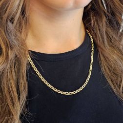 Photo of worn Chain necklace coupled 50cm x 4.00mm