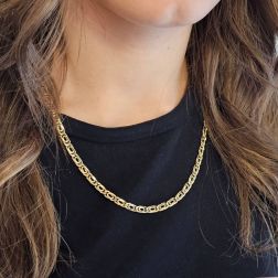 Photo of worn Chain necklace coupled 50cm x 4.90mm