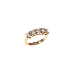 Veretta 5 Diamanti Certificati GIA da 0.24ct e 0.25ct - Larghezza 4.50mm - Oro Rosa