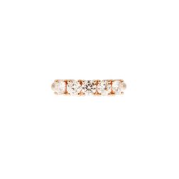Veretta 5 Diamanti Certificati GIA da 0.24ct e 0.25ct - Larghezza 4.50mm - Oro Rosa