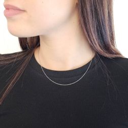 Collana Forzatina 40cm x 0.90mm - Platino indossata