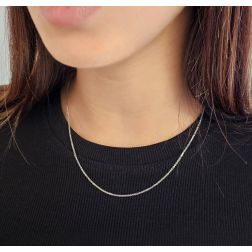 Collana Forzatina 45cm x 1.30mm - Platino indossata