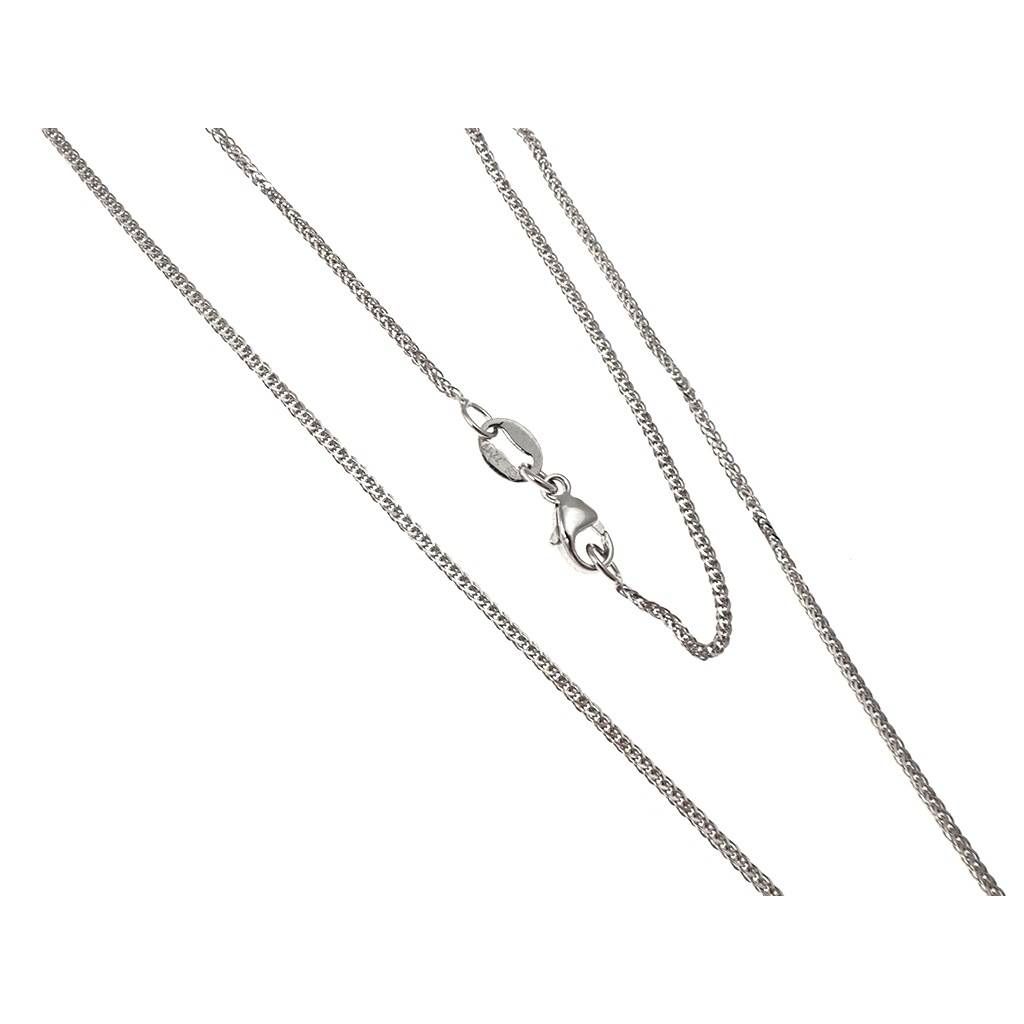 Platinum squared ear of corn chain necklace 45cm x 1.20mm