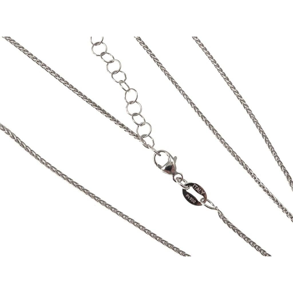 Platinum tubolar ear of corn chain necklace 45cm-50cm x 1.10mm