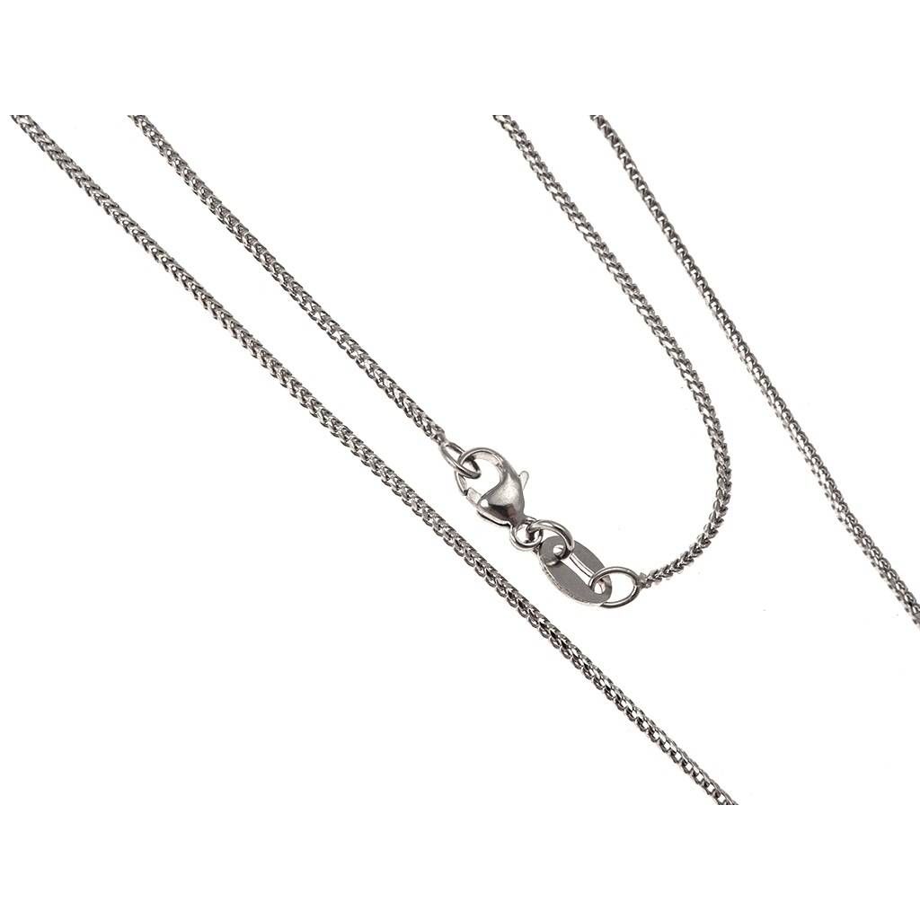 Platinum faceted ear of corn chain necklace 40cm x 1.10mm