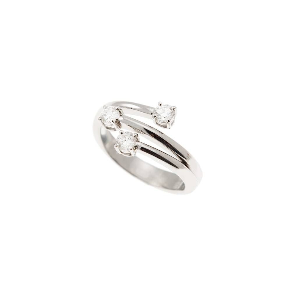 Anello Contrariè tre fili Trilogy 0,498ct - Platino