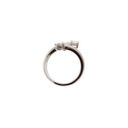 Anello Contrariè tre fili Trilogy 0,95ct Diamanti Certificati GIA - Platino - Misura 14