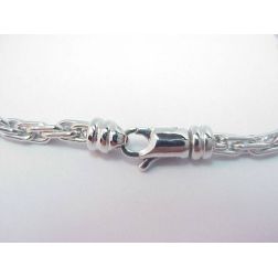 55cm Semi-rigid Tubular Chain Necklace in White Gold