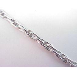55cm Semi-rigid Tubular Chain Necklace in White Gold