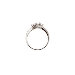 Anello Trilogy Obliquo da 0,34ct - Platino