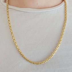 Photo of worn 61cm Tubular Necklace Chicchi Yellow Gold