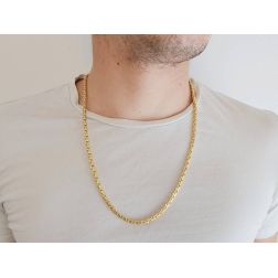 Photo of worn 61cm Tubular Necklace Chicchi Yellow Gold