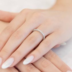 Photo of worn Platinum and Diamonds Twist 2.30mm Eternity Ring