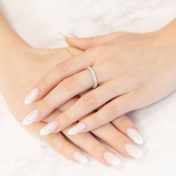 Photo of worn Platinum and Diamonds Twist 2.90mm Eternity Ring