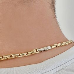 61cm Tubular Necklace Yellow Gold