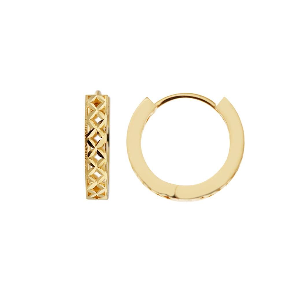 Faceted rhombus theme rectangular barrel hoops 2.00cm x 3.80mm