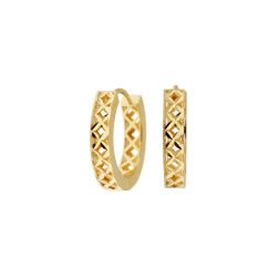 Faceted rhombus theme rectangular barrel hoops 2.00cm x 3.80mm