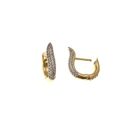 Boccole a Lobo a forma di Arco in Oro Giallo con Zirconi