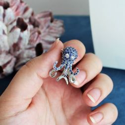 Octopus Sapphire Brooch