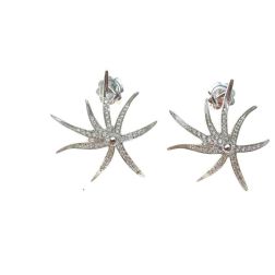 Orecchini Stelle Marine con Diamanti in Oro Bianco