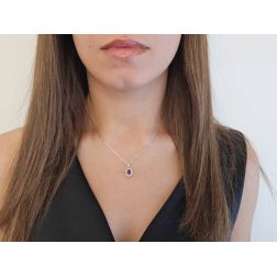 Photo of worn Kate Rubino Octagonal Pendant 6x4mm with 10 Diamonds