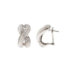 Orecchini Infinito pavè con 230 Diamanti in Oro Bianco