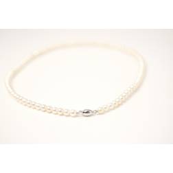 Pearls Necklace White Barrel