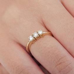 Photo of worn Ring Trilogy Basic 0,30ct yellow gold
