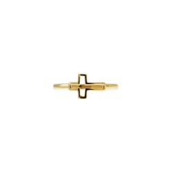 Yellow Gold Cross Ring