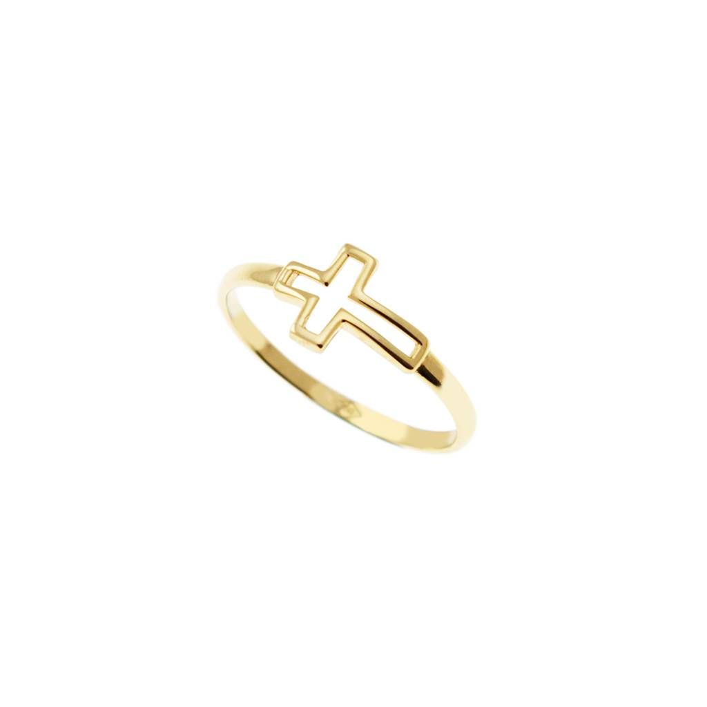 Yellow Gold Cross Ring