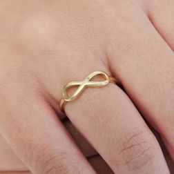 Photo of worn Small Yellow Gold Infinity Ring