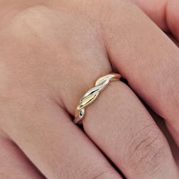 Photo of worn Braided ring in yellow gold and white gold