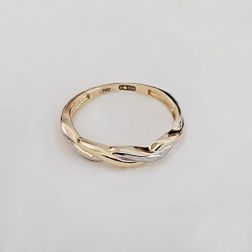 Anello intrecciato in Oro Giallo e Oro Bianco