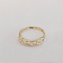 Anello Ovale Intrecciati Oro Giallo