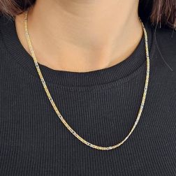 Photo of worn Two-tone 3+1 tiger & partridge necklace 50cm x 2,40mm