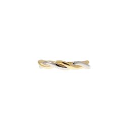 Braided ring in yellow gold and white gold