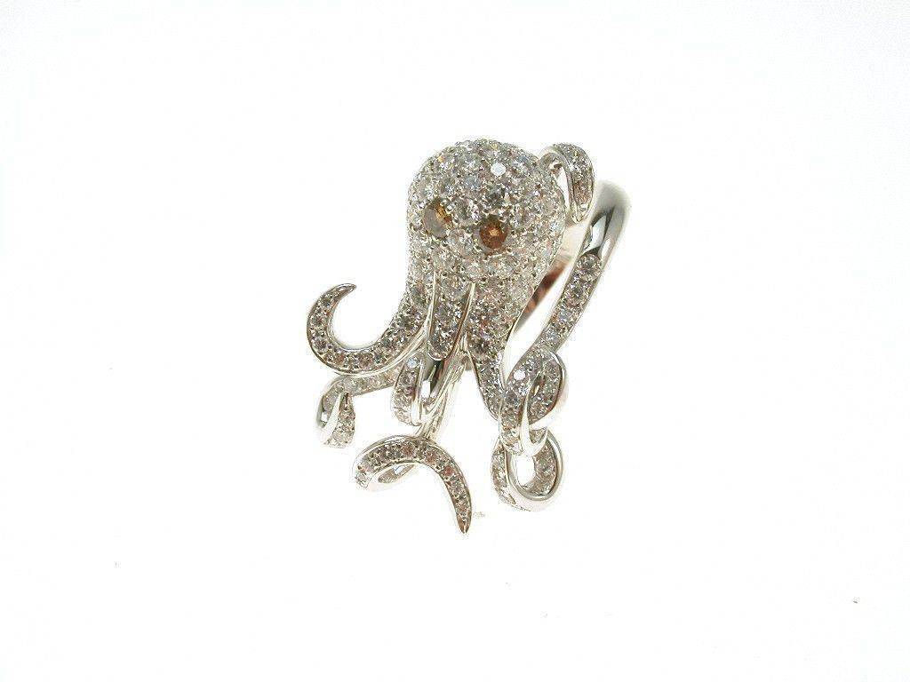 Octopus Ring Diamonds white gold 18kt