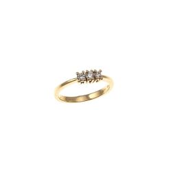 Yellow Gold Ring Trilogy Basic 0,15ct
