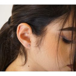 photo of worn Sparkle Solitaire Earrings Diamonds 0.24ct