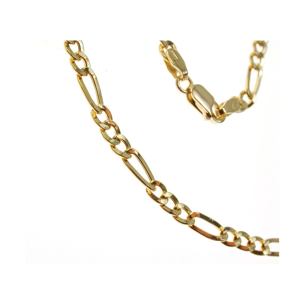 50cm x 3.20mm Figaro yellow gold Necklace