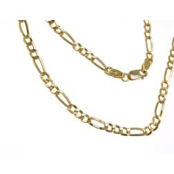 50cm x 3.20mm Figaro yellow gold Necklace