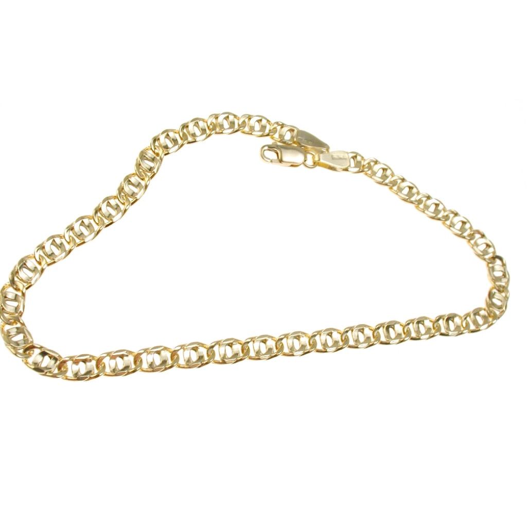 Bracciale maglia tigre sfacettata oro giallo 3.6mm