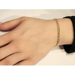 Bracciale maglia 3+1 tigre e pernice oro giallo foto indossata