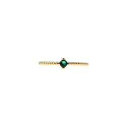 Torchon Solitaire Ring Coloured Zircon, in Yellow Gold