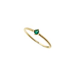 Torchon Solitaire Ring Coloured Zircon, in Yellow Gold
