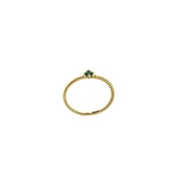 Anello Solitario Torchon Zircone colorato, in Oro Giallo